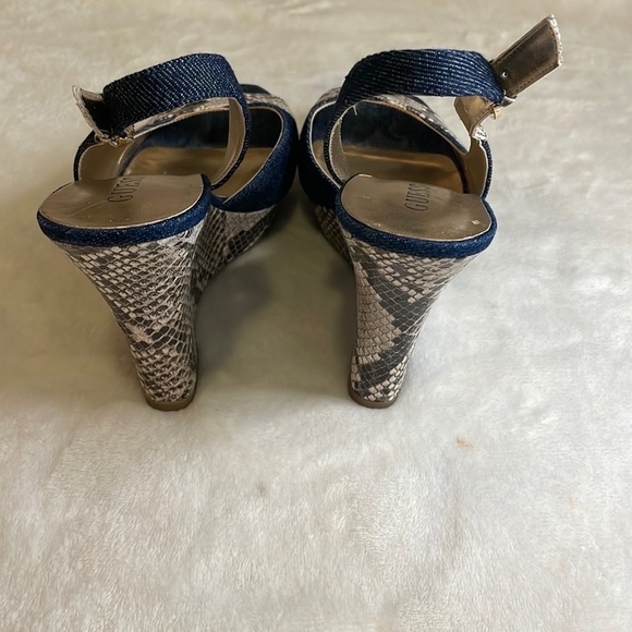 Guess Denim and Animal Print Wedges Size 9.5 - Picture 4 of 9